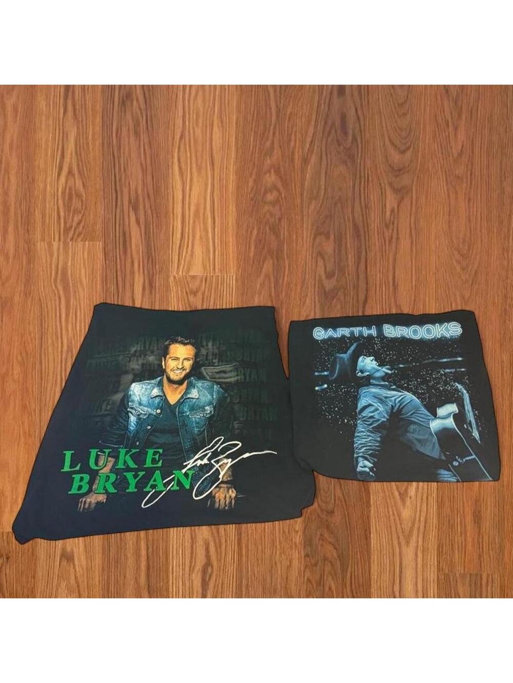 Country Music 2 Piece Bundle Luke Bryan and Garth Brooks cotton t-shirts bundle